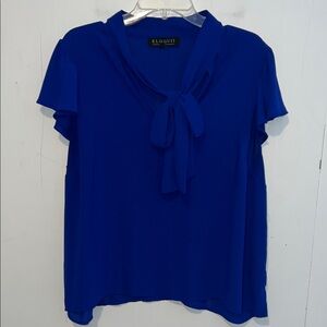 Eloquii Royal Blue Tie-Front Blouse 0018